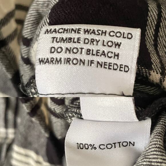 Esby Stella Plaid Button Down Black White Flannel Shirt Size Small - Picture 6 of 8